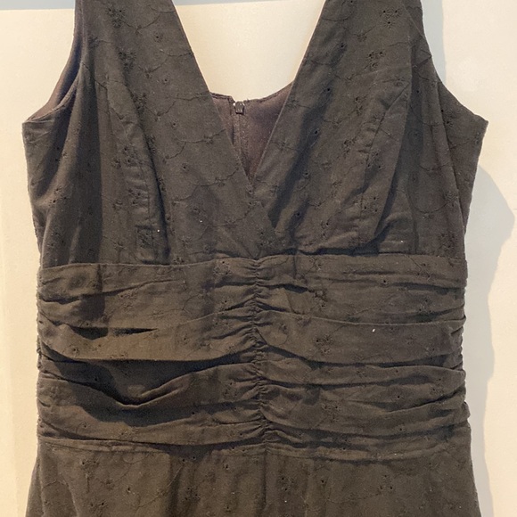 Black cotton midi summer dress - Picture 3 of 3